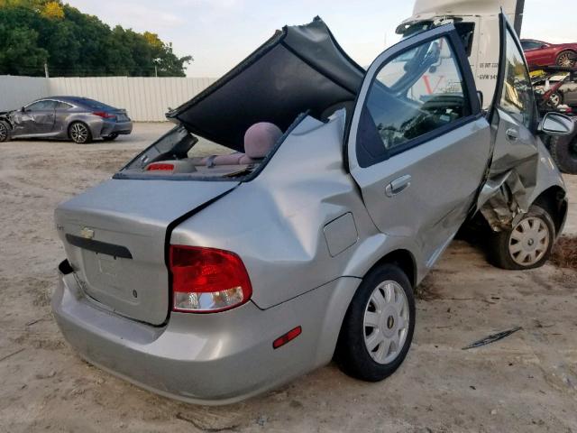 KL1TG52645B353531 - 2005 CHEVROLET AVEO LT SILVER photo 4