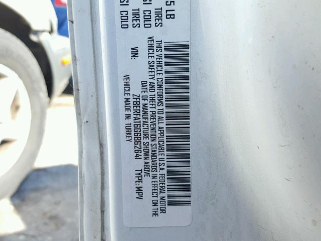 ZFBERFAT6G6B62641 - 2016 RAM PROMASTER 白色 照片 10