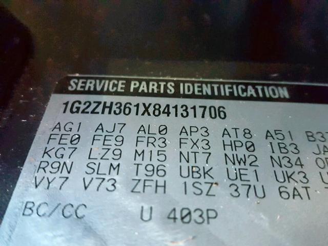 1G2ZH361X84131706 - 2008 PONTIAC G6 GT BLUE photo 10