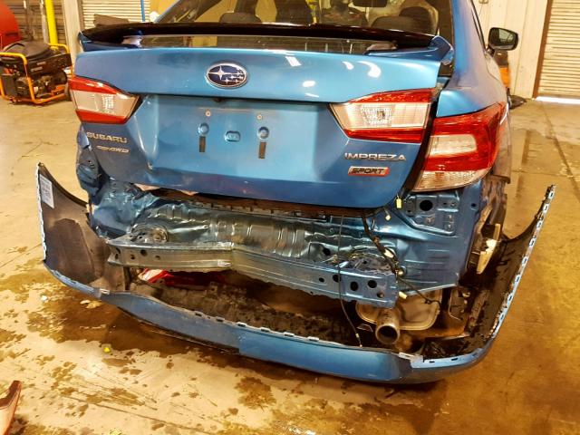 4S3GKAL67H1617173 - 2017 SUBARU IMPREZA SP BLUE photo 9