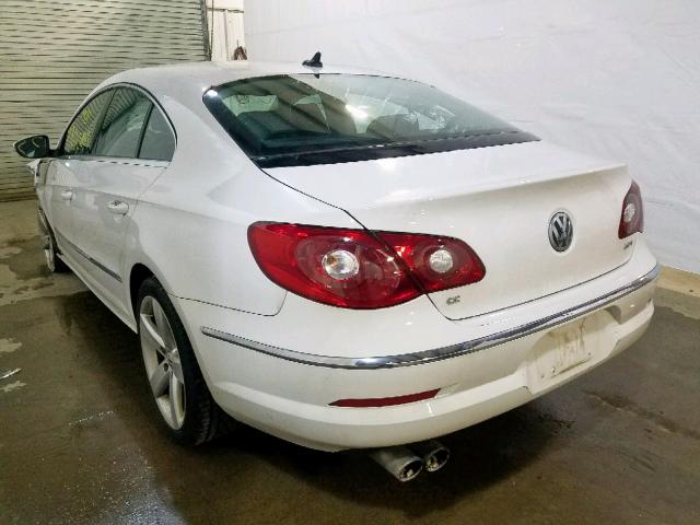 WVWHP7AN1CE521897 - 2012 VOLKSWAGEN CC LUXURY WHITE photo 3