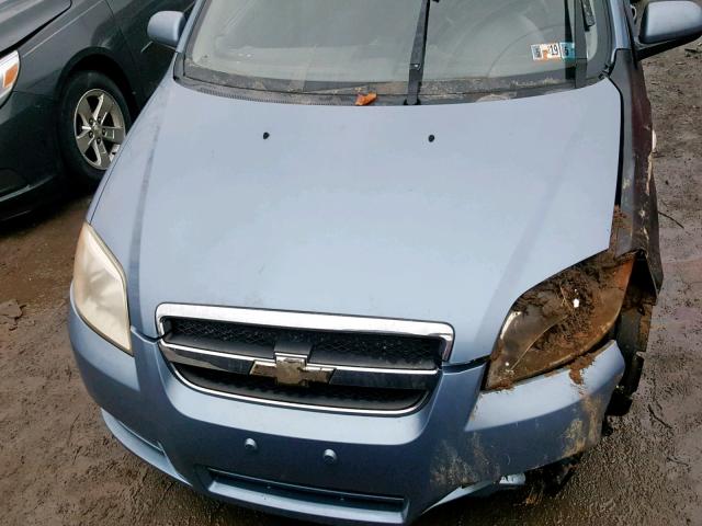 KL1TD56687B155055 - 2007 CHEVROLET AVEO BASE Көк фото 7