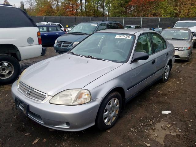 1HGEJ6675XL051028 - 1999 HONDA CIVIC LX SILVER photo 2