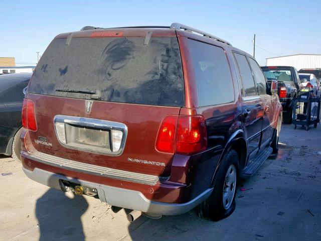 5LMFU28R23LJ33318 - 2003 LINCOLN NAVIGATOR Бордовый фото 4