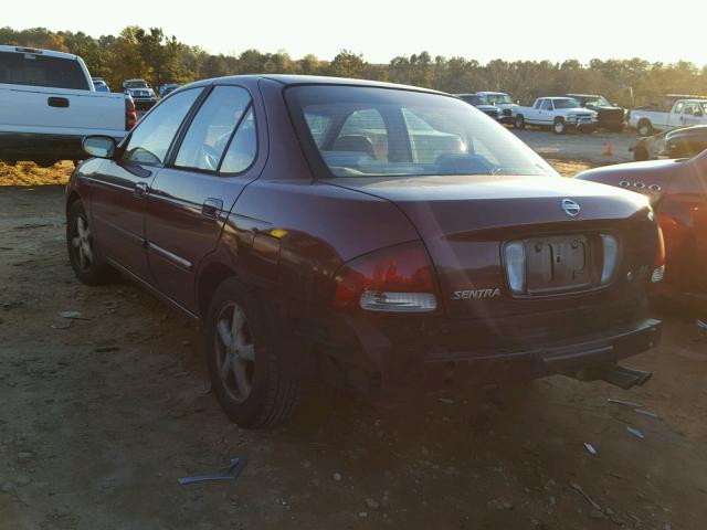 3N1AB51A23L736290 - 2003 NISSAN SENTRA SE- MAROON photo 3