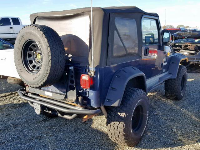 1J4FA39S74P747115 - 2004 JEEP WRANGLER X BLUE photo 4