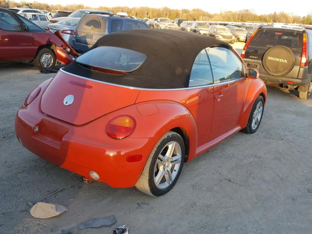 3VWCD31Y34M327144 - 2004 VOLKSWAGEN NEW BEETLE ORANGE photo 4