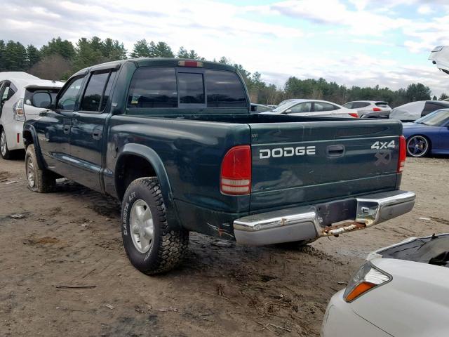 1B7GG2AN7YS760412 - 2000 DODGE DAKOTA QUA GREEN photo 3