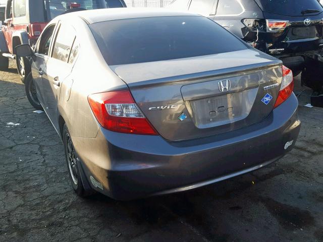 19XFB5F53CE000879 - 2012 HONDA CIVIC NATU GRAY photo 3