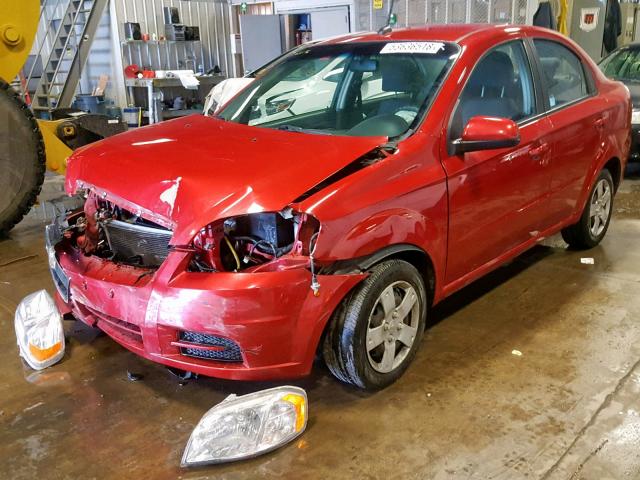 KL1TD5DE2AB075770 - 2010 CHEVROLET AVEO LS RED photo 2