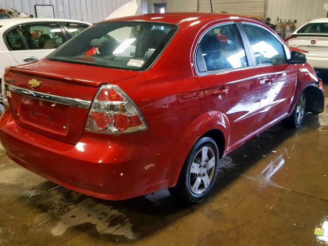 KL1TD5DE2AB075770 - 2010 CHEVROLET AVEO LS RED photo 4