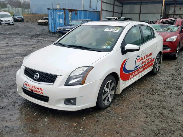 3N1AB6AP4CL697163 - 2012 NISSAN SENTRA 2.0 WHITE photo 2