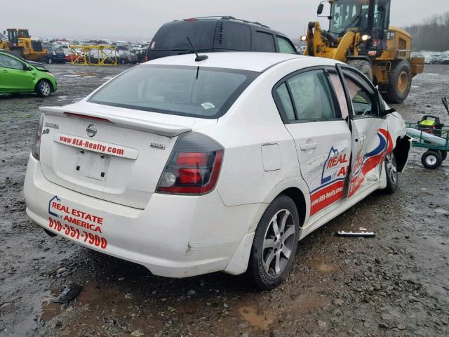 3N1AB6AP4CL697163 - 2012 NISSAN SENTRA 2.0 WHITE photo 4