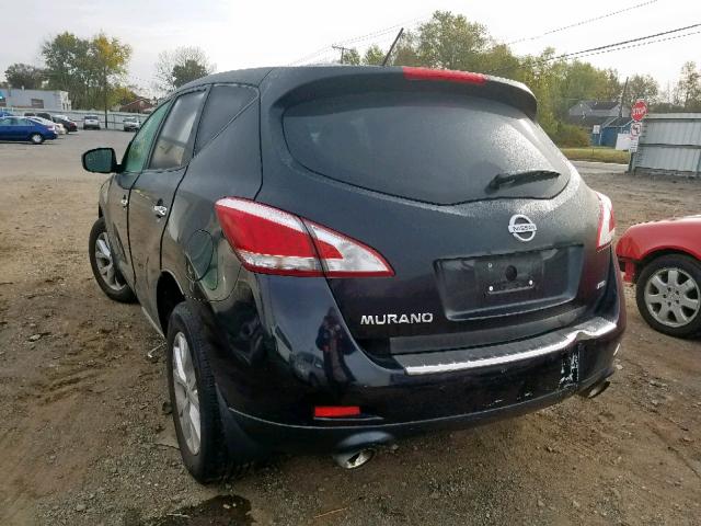 JN8AZ1MW7BW164705 - 2011 NISSAN MURANO S BLACK photo 3