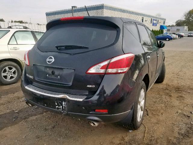 JN8AZ1MW7BW164705 - 2011 NISSAN MURANO S BLACK photo 4