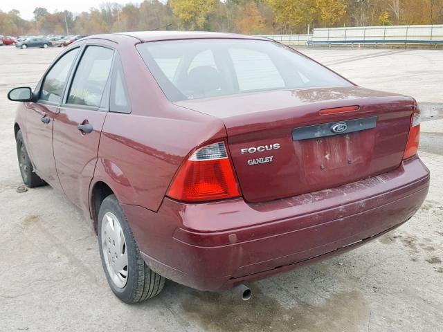 1FAFP34N57W205176 - 2007 FORD FOCUS ZX4 MAROON photo 3