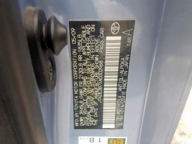 JTKDE3B7XA0302968 - 2010 TOYOTA SCION TC 蓝色 照片 10