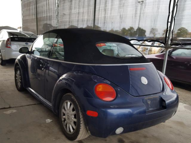 3VWCM31Y04M322497 - 2004 VOLKSWAGEN NEW BEETLE BLUE photo 3