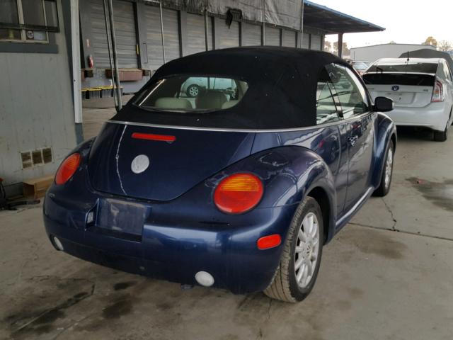 3VWCM31Y04M322497 - 2004 VOLKSWAGEN NEW BEETLE BLUE photo 4