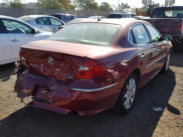 2G4WN58C181142487 - 2008 BUICK LACROSSE S RED photo 4