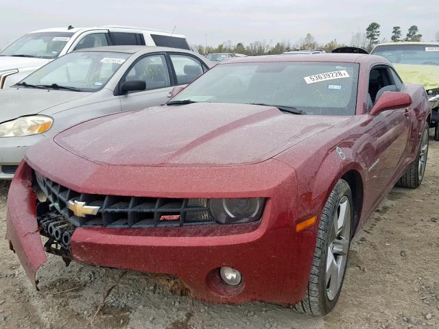 2G1FC1EV2A9116957 - 2010 CHEVROLET CAMARO LT RED photo 2