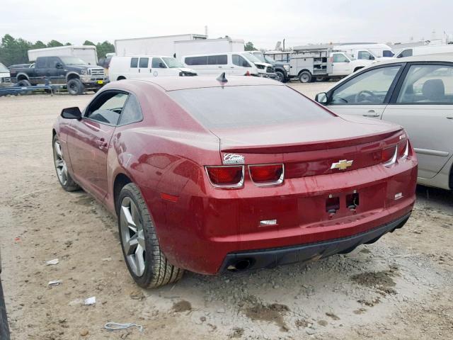 2G1FC1EV2A9116957 - 2010 CHEVROLET CAMARO LT RED photo 3