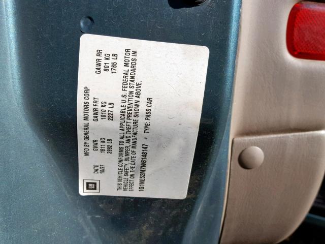 1G1NE52M7W6148147 - 1998 CHEVROLET MALIBU LS GREEN photo 10