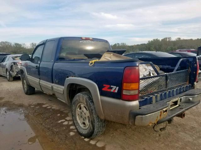 2GCEK19T3Y1212037 - 2000 CHEVROLET SILVERADO BLUE photo 3