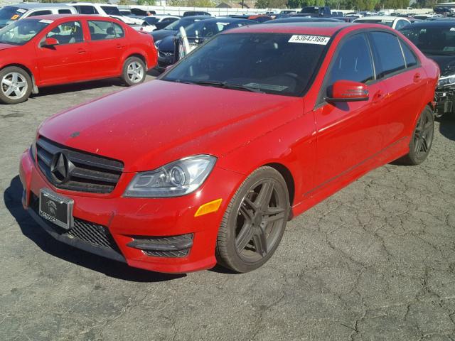 WDDGF4HB5DA793246 - 2013 MERCEDES-BENZ C 250 RED photo 2