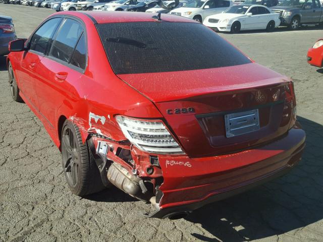 WDDGF4HB5DA793246 - 2013 MERCEDES-BENZ C 250 RED photo 3