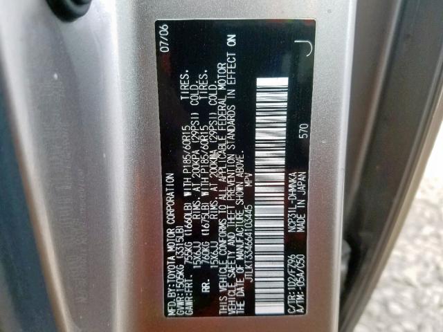 JTLKT334664103445 - 2006 TOYOTA SCION XB 灰色 照片 10