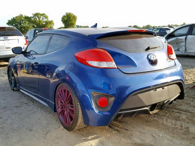 KMHTC6AE2GU294386 - 2016 HYUNDAI VELOSTER T BLUE photo 3