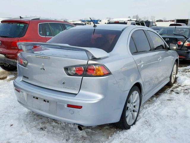 JA32U8FW4BU044715 - 2011 MITSUBISHI LANCER GTS SILVER photo 4