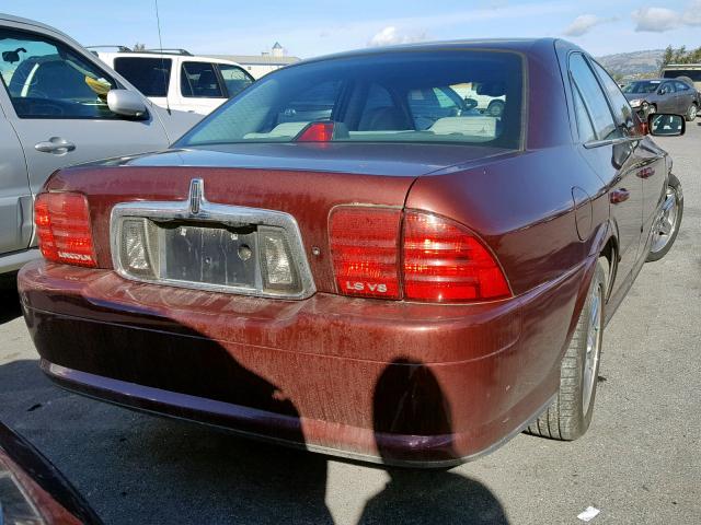 1LNHM87A32Y714855 - 2002 LINCOLN LS RED photo 4