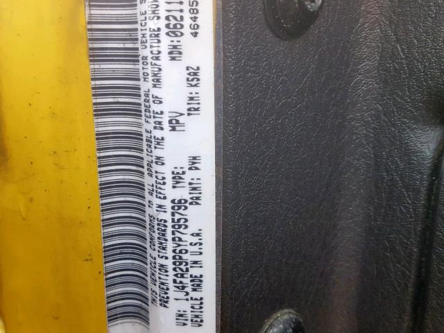 1J4FA29P6YP795796 - 2000 JEEP WRANGLER / YELLOW photo 10