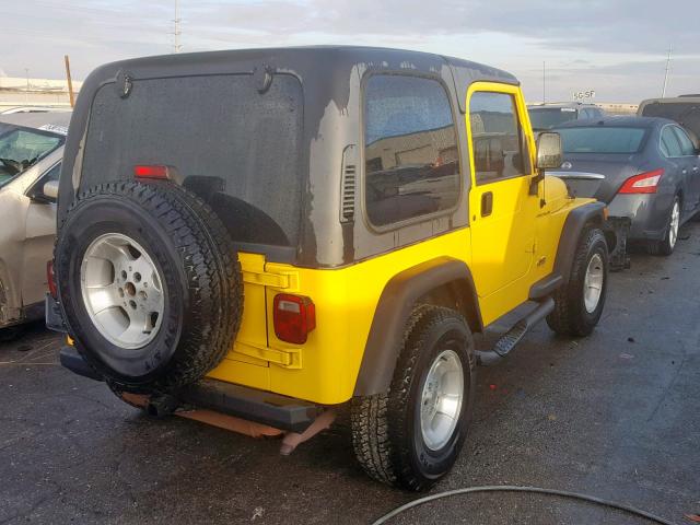 1J4FA29P6YP795796 - 2000 JEEP WRANGLER / YELLOW photo 4