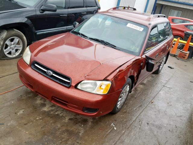 4S3BH635627309090 - 2002 SUBARU LEGACY L RED photo 2