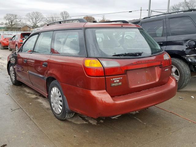 4S3BH635627309090 - 2002 SUBARU LEGACY L RED photo 3