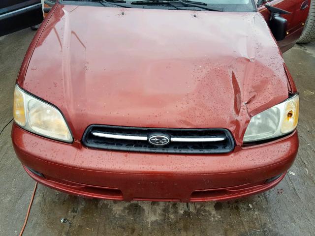 4S3BH635627309090 - 2002 SUBARU LEGACY L RED photo 7