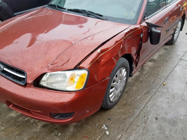 4S3BH635627309090 - 2002 SUBARU LEGACY L RED photo 9