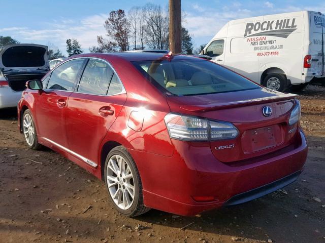 JTHBB1BA3A2018141 - 2010 LEXUS HS 250H RED photo 3