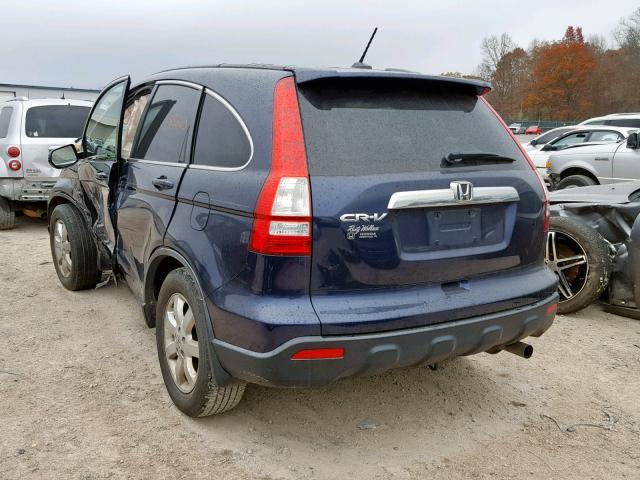 JHLRE38769C007514 - 2009 HONDA CR-V EXL BLUE photo 3