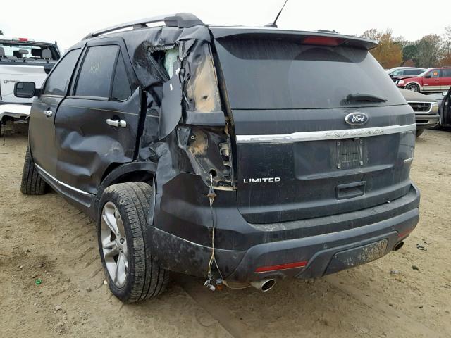 1FM5K7F88DGA18275 - 2013 FORD EXPLORER L BLACK photo 3