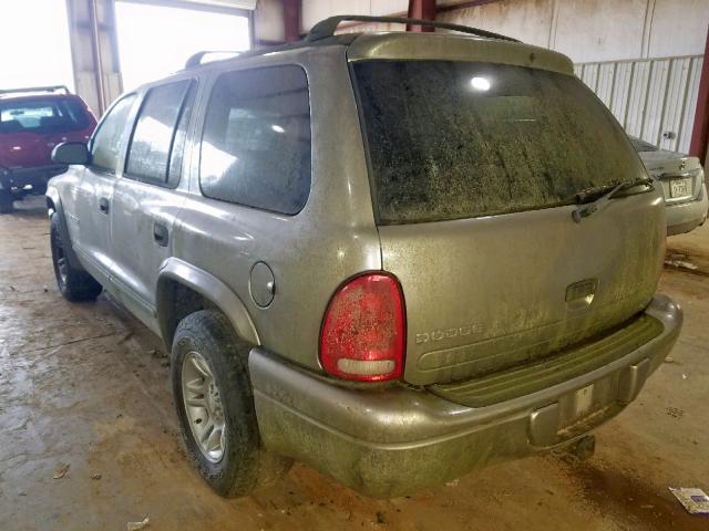 1B4HR28N81F509284 - 2001 DODGE DURANGO GRAY photo 3