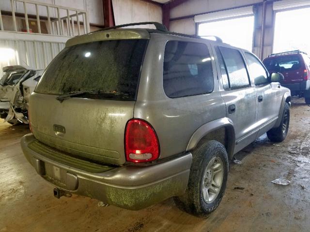 1B4HR28N81F509284 - 2001 DODGE DURANGO GRAY photo 4