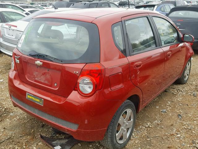 KL1TD6DE4AB119046 - 2010 CHEVROLET AVEO LS RED photo 4