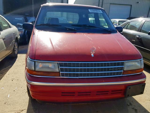 2P4GH2534NR690866 - 1992 PLYMOUTH VOYAGER RED photo 9