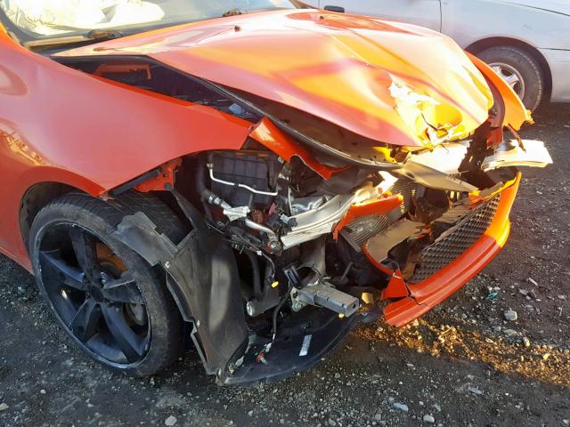 1C3CDFBB7FD266348 - 2015 DODGE DART SXT ORANGE photo 9