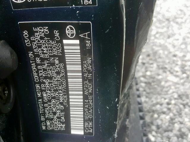 JTKDE177660130698 - 2006 TOYOTA SCION TC 灰色 照片 10