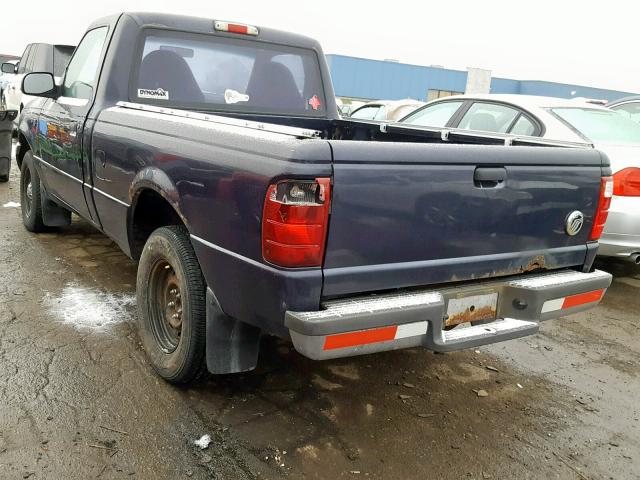 1FTYR10DX1TA76794 - 2001 FORD RANGER BLUE photo 3